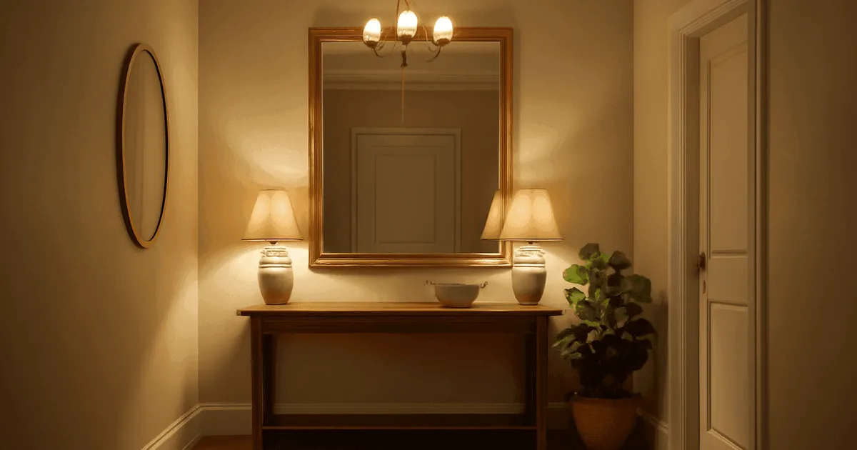 Entrée : miroirs et éclairages pour une entrée accueillante