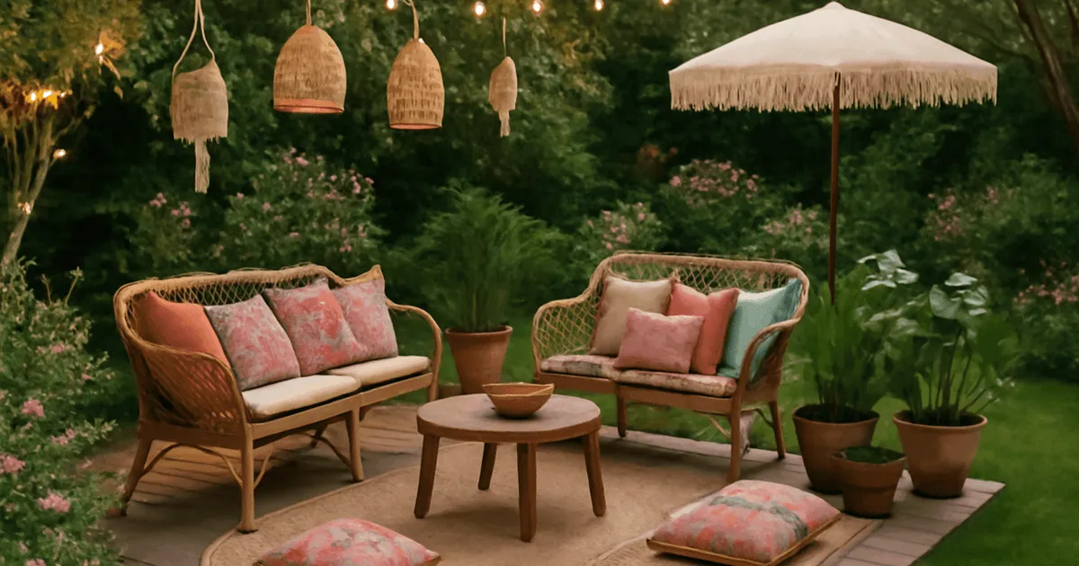 Jardin et terrasse : créer un coin détente bohème chic