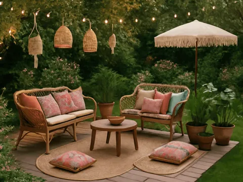 Jardin et terrasse : créer un coin détente bohème chic