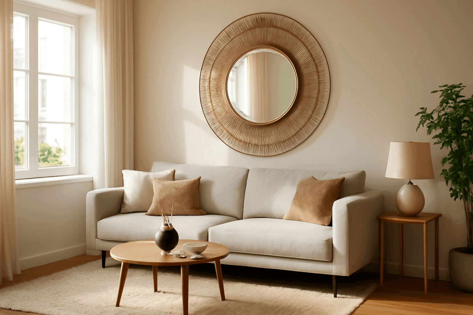découvrez des idées créatives pour placer des miroirs décoratifs au-dessus de votre canapé et sublimer votre salon avec style, luminosité et modernité.